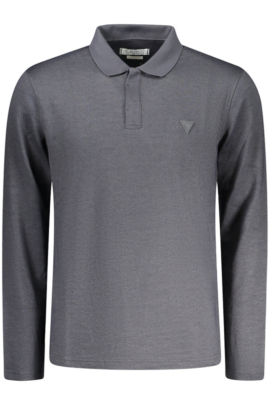 GUESS JEANS LONG SLEEVE POLO MEN BLACK
